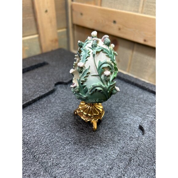 House Of Faberge Hummingbird Egg "Jewels In The Garden" W/Stand By Franklin Mint - Picture 7 of 11